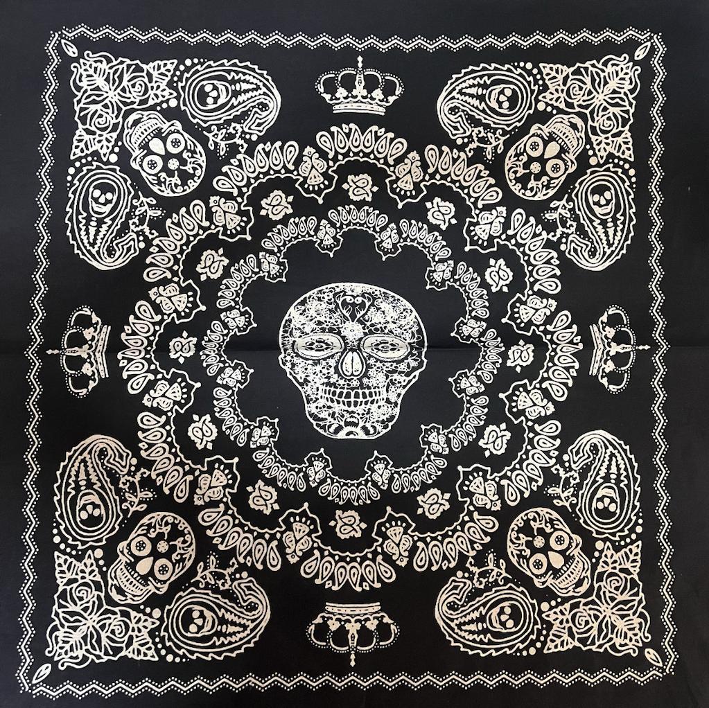 Biker Skull Design Bandanas Dozen Pack 22X22 (9 Styles)