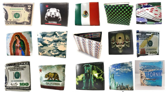 Mens Printed Wallets Dozen Pack (16 Styles)