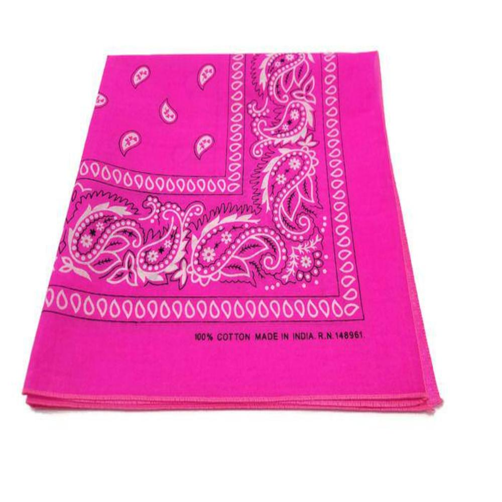 Neon Paisley Bandanas 22X22 Dozen Pack (4 Colors)