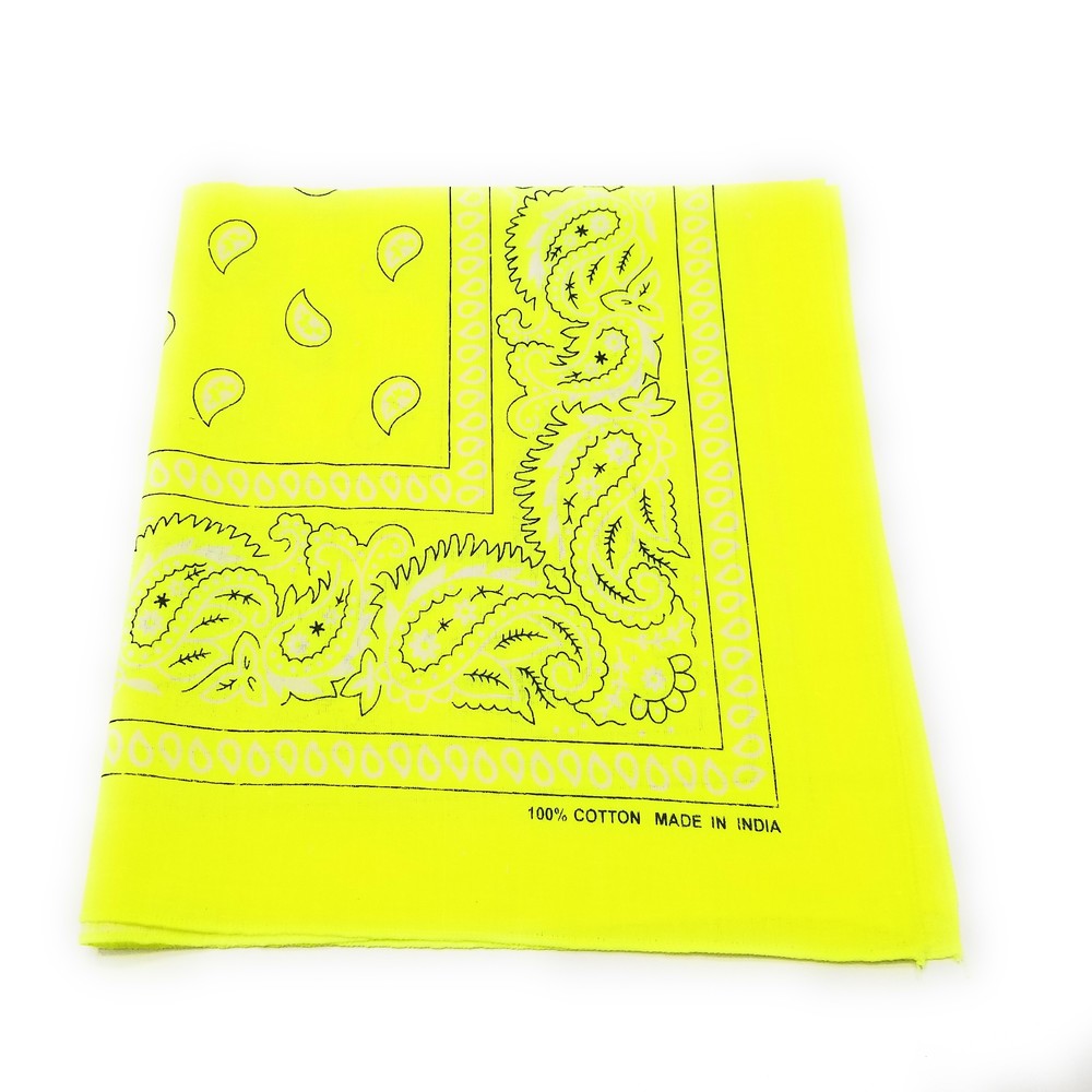 Neon Paisley Bandanas 22X22 Dozen Pack (4 Colors)