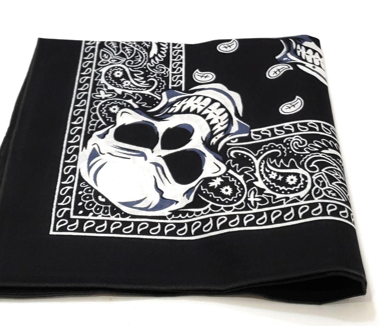 Biker Skull Design Bandanas Dozen Pack 22X22 (9 Styles)