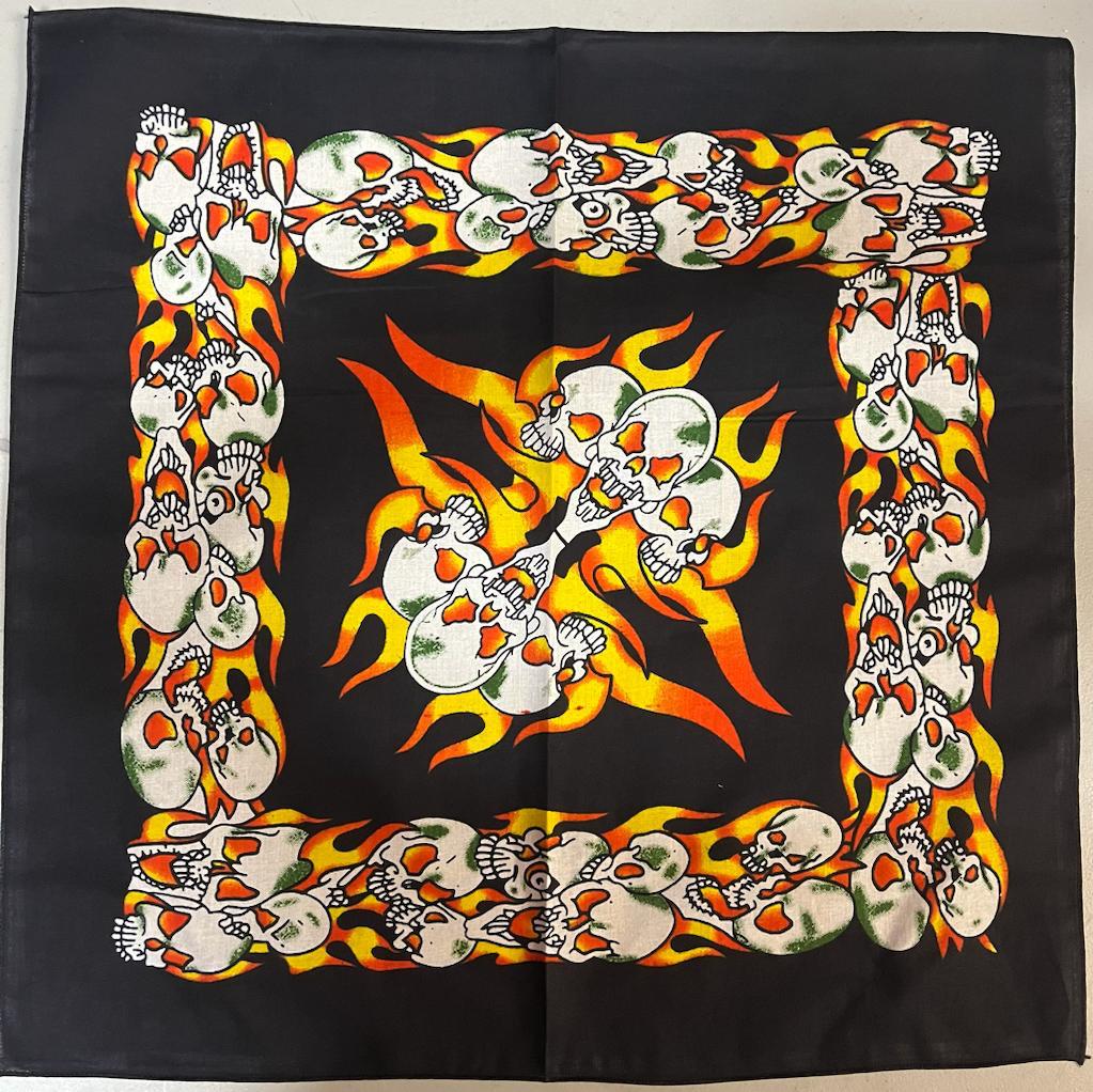 Biker Skull Design Bandanas Dozen Pack 22X22 (9 Styles)