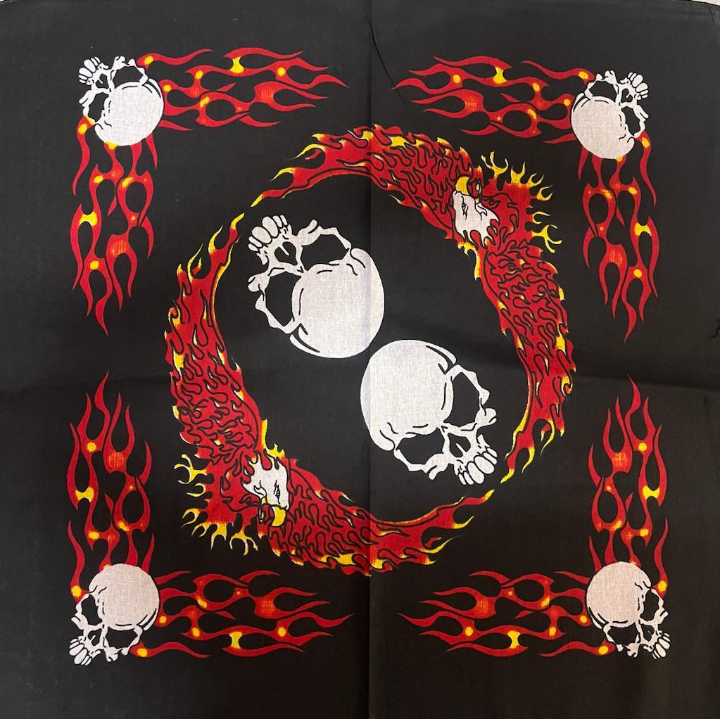 Biker Skull Design Bandanas Dozen Pack 22X22 (9 Styles)