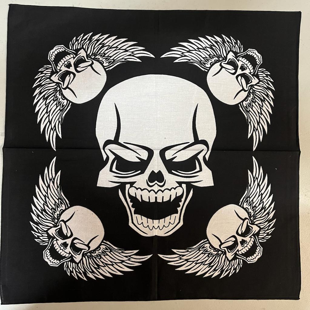 Biker Skull Design Bandanas Dozen Pack 22X22 (9 Styles)